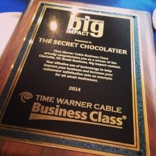 Small business big impact award for The Secret Chocolat Small business big impact award for The Secret Chocolatier