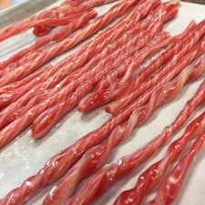 White chocolate peppermint bark is coming! Step 1, make White chocolate peppermint bark is coming! Step 1, make candy canes. Step 2, crush candy canes.