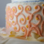Peach Scroll Work Wedding Cake Base