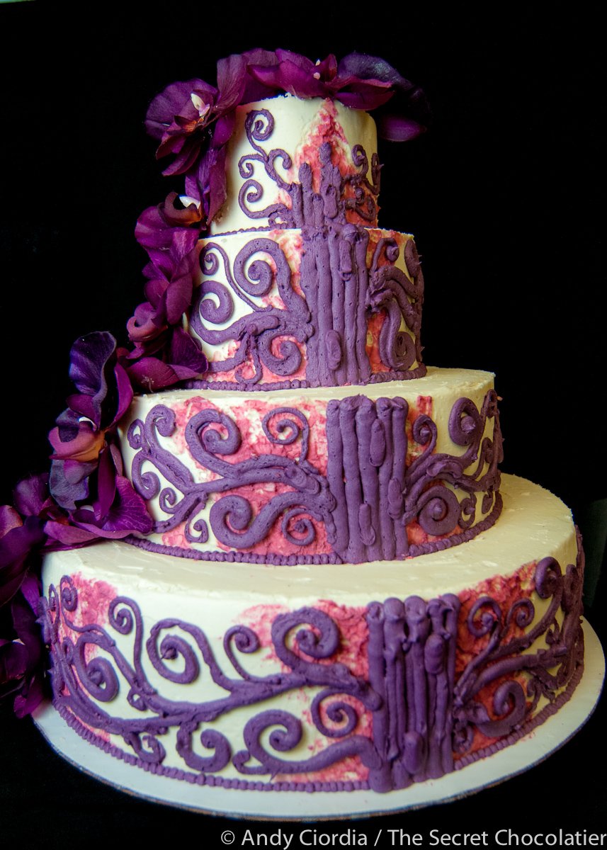 The Secret Chocolatier Purple Tree of Life Wedding Cake 1