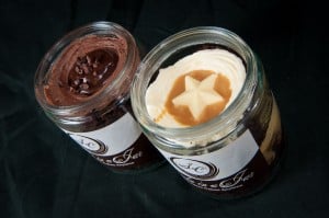 Midnight Delight Cake in a Jar and Caramel Cream Cake in a Jar